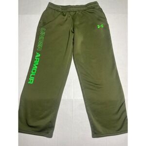Kids Under Armour Olive Green Athletic Jogger Sweatpants YXL JTG EG Loose Fit